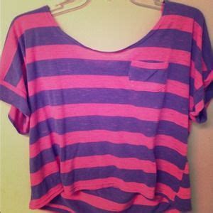 pink and purple striped crop top